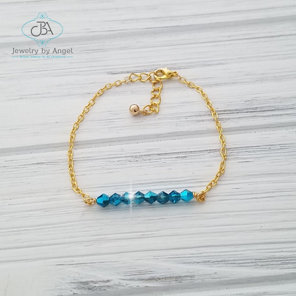 Dainty Turquoise Gold Minimalist Bracelet